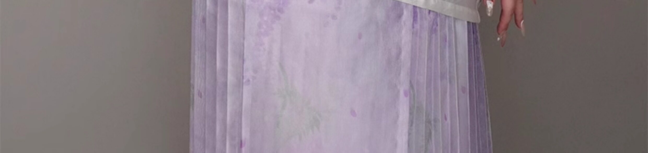 Китайцы одежда наборы 随淇自然【紫藤】大码汉服女春夏明制绣花天丝提花圆领半袖对襟衫