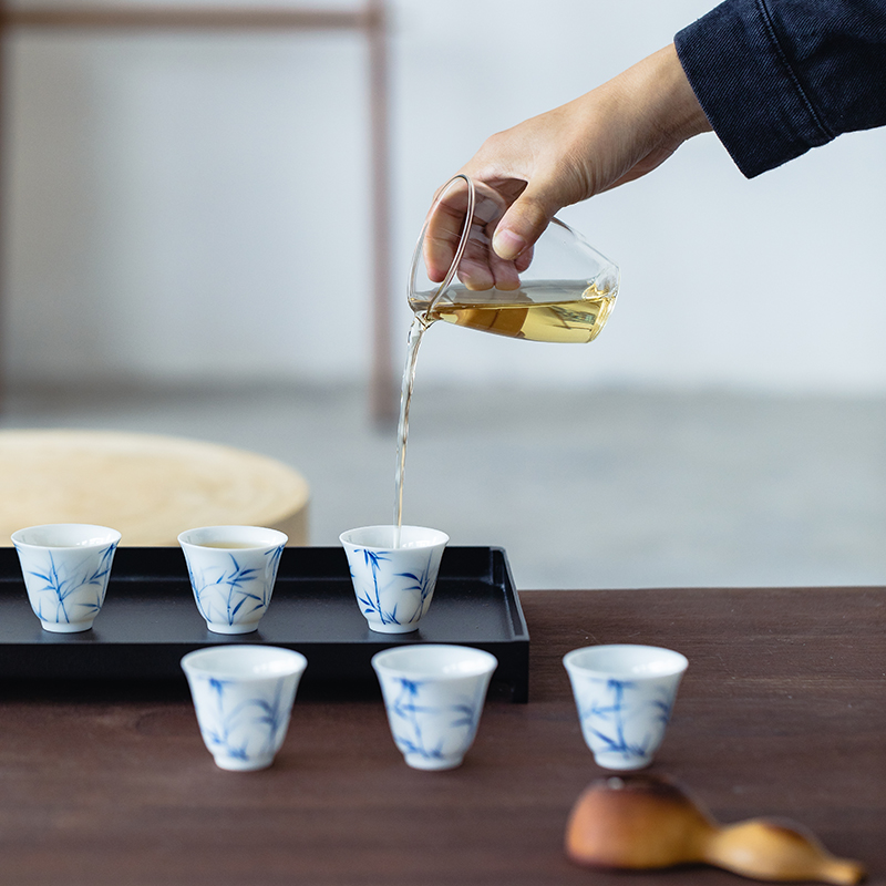 Vegetation school white porcelain hand - made do tureen only three bowls of kung fu tea sets big cup gift box cover cup tea bowl