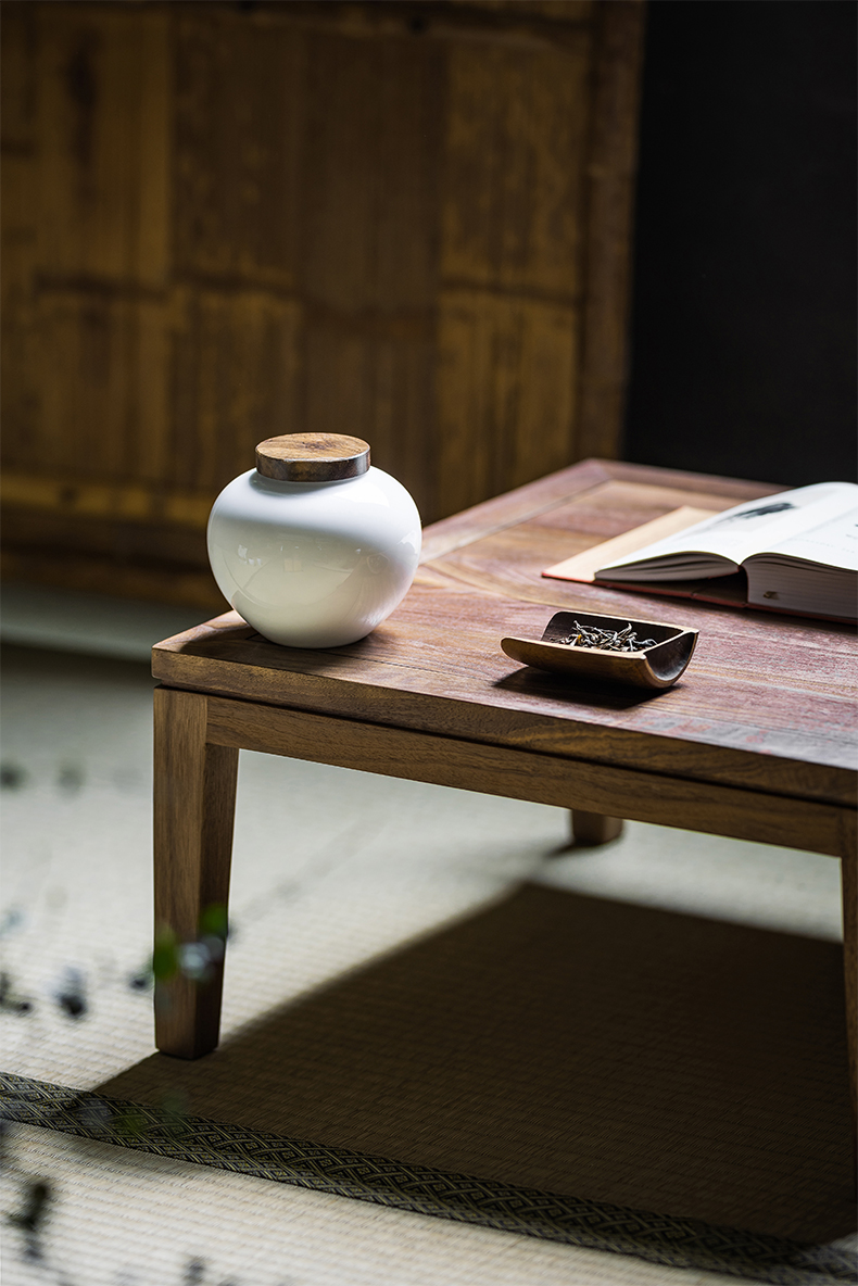 Vegetation school ceramic tea pot of white porcelain wooden cover seal pot receives the size of household black tea pu - erh tea POTS