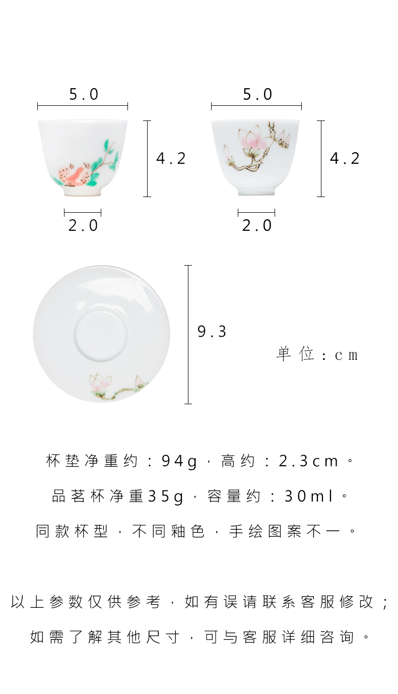 Vegetation school ceramics painting sample tea cup white porcelain single CPU master cup painting kung fu noggin taste a cup of tea accessories