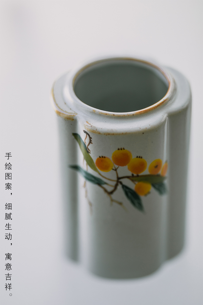 Vegetation school ceramics hand - made loquat caddy fixings your up household seal tank storage POTS warehouse up tea storage tank