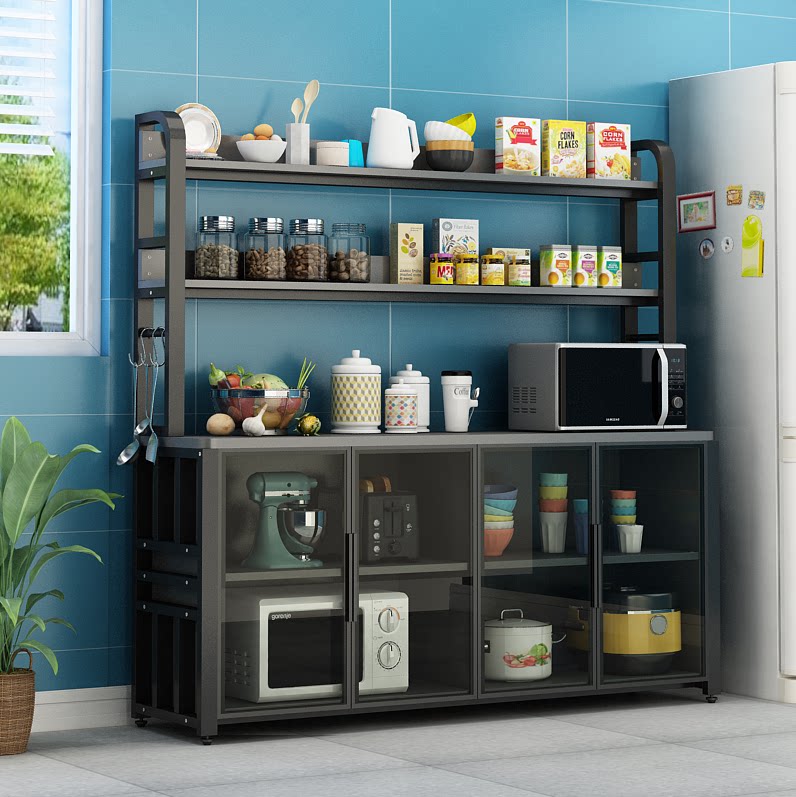 Kitchen Shelve Multilayer Containing Cabinet Economy Type Overall Cabinet Minima Home Cut Vegetable Table Microwave Oven Rack