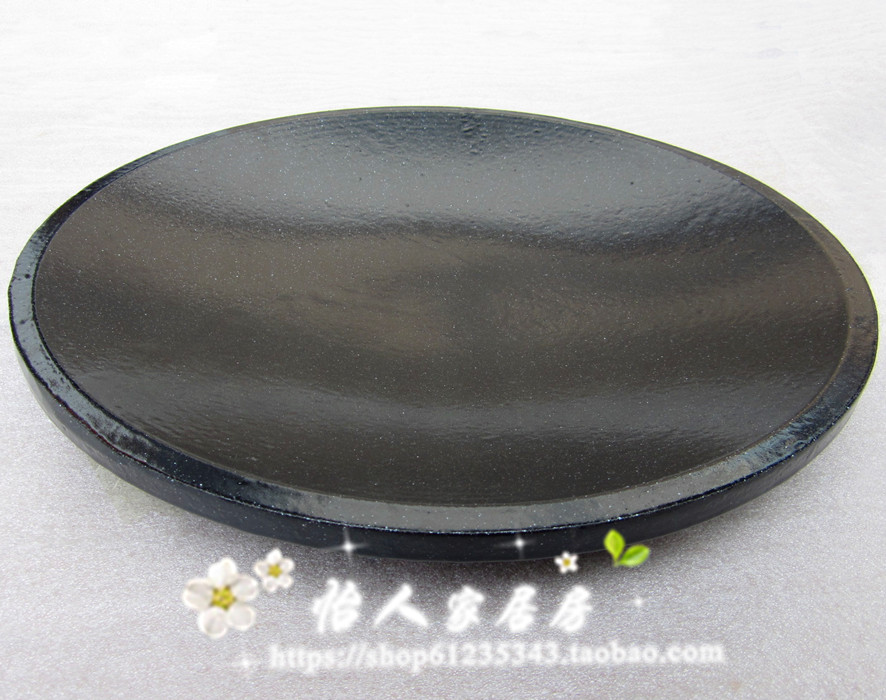 Round-concave Han-style enamel cast iron oven tray Barbecue Lid Iron Plate Burning Frying Pan Roast Beef Steak Grilled Pan 51cm 