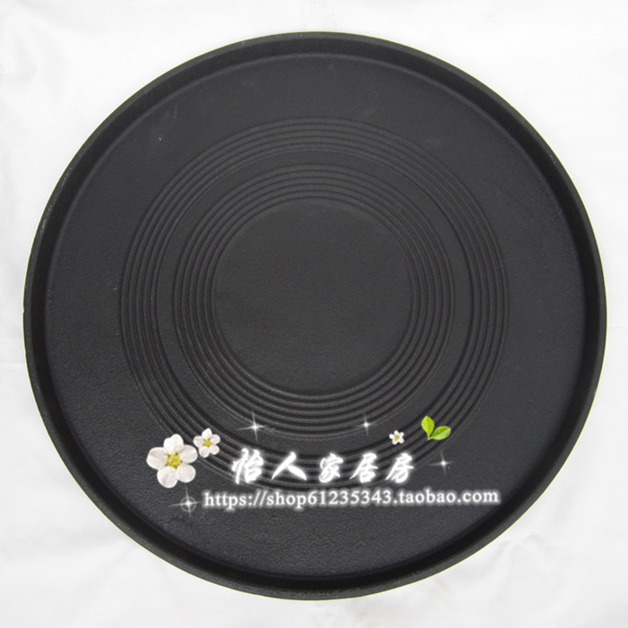 Large thickened Korean cuisine matt enamel cast iron pot cover iron plate barbecue plate commercial barbecue steak grill boiler