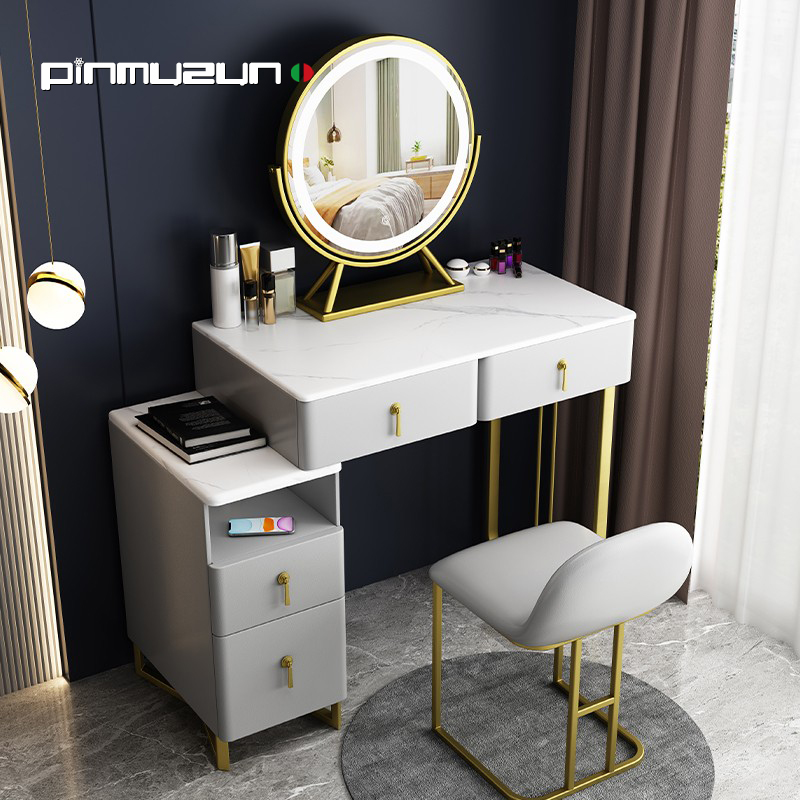 Rock slab mirror dressing table bedroom master bedroom 2022 new light luxury ins style storage cabinet integrated makeup table