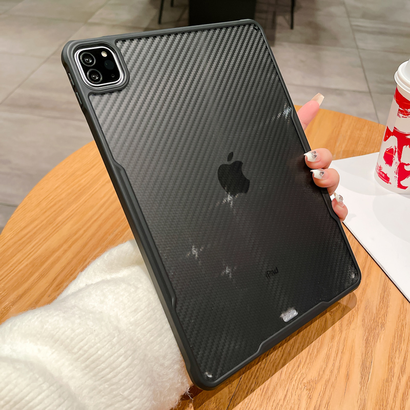 2023 New Model iPad Protective Case with Carbon Fiber Pattern Suitable for Apple iPad Air5 Protective Cover 4 Simple Pro 11inch Coverless Mini6 Anti-Bending 9 Anti-Fall 8 Tenth Generation Personalized Tablet 7 Hard Case