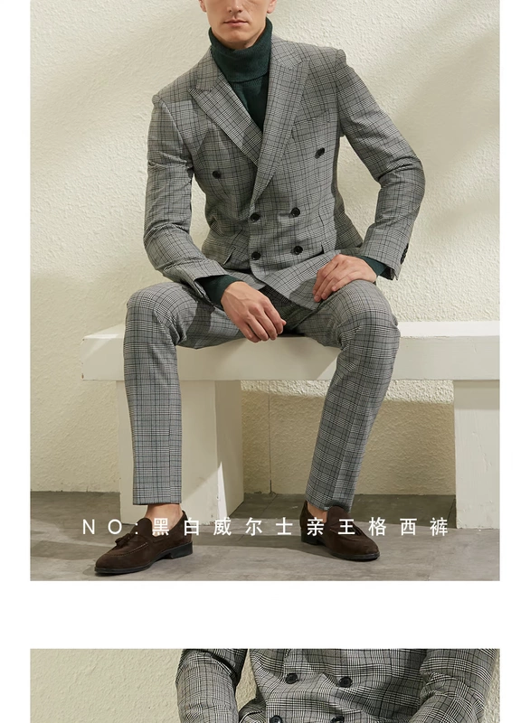 Quần vải kẻ sọc mười mét kinh doanh bình thường Slim xám công việc phù hợp với quần phù hợp với quần nam phù hợp với quần - Suit phù hợp quần tây nam hàng hiệu