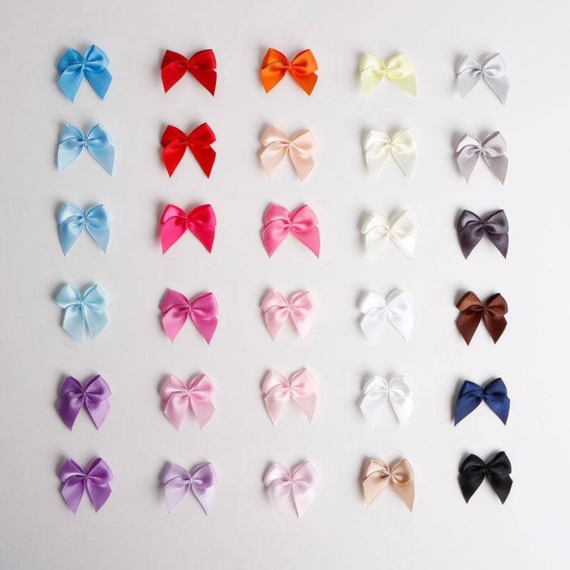 Semi silk webbing 3 points bow ribbon needle sewing small bow polyester tincture ribbon accessories clothing ornaments