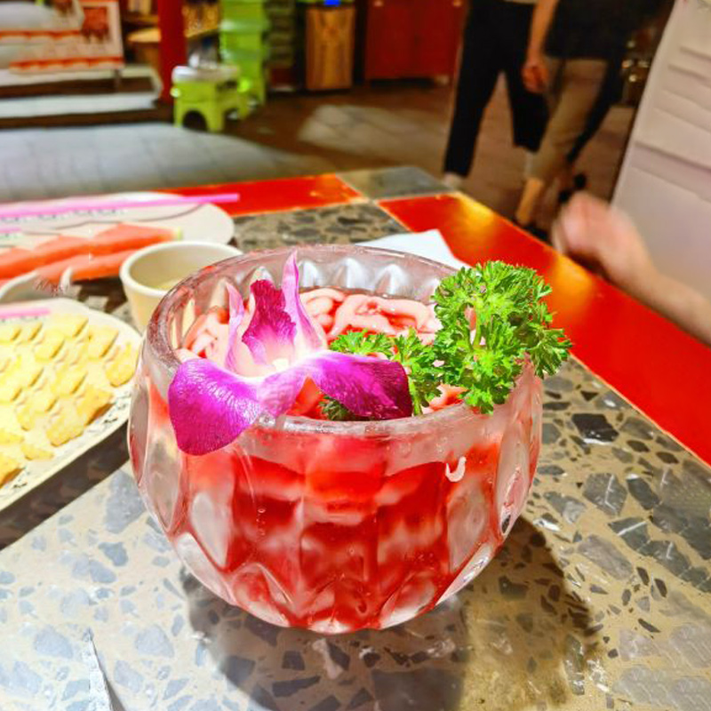 Creative personality hot pot tableware fashion hotel features fresh goose intestine duck intestine sashimi glass ball small bowl side dish bowl