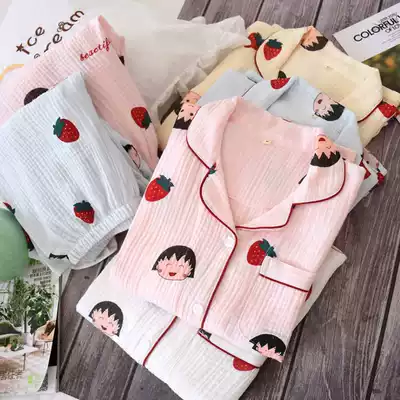 yue zi fu summer thin postpartum spring and autumn cotton 8 october fen lactation garment breathable gauze sweat pajamas maternal