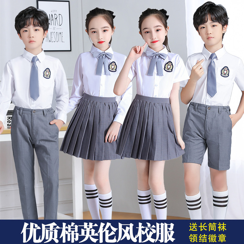 Primary and secondary school choir poetry recitation singing match school uniform children's festival show suit suit