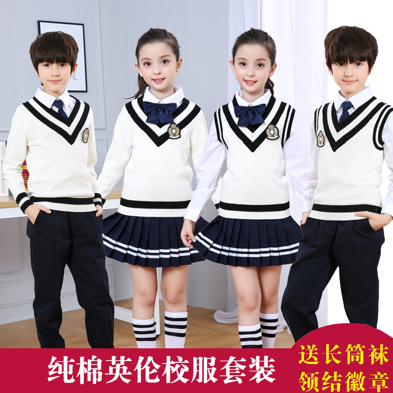 Primary and secondary school students chorus clothing Poetry recitation clothing School uniform Children's performance clothing Kindergarten garden clothing Class clothing British style