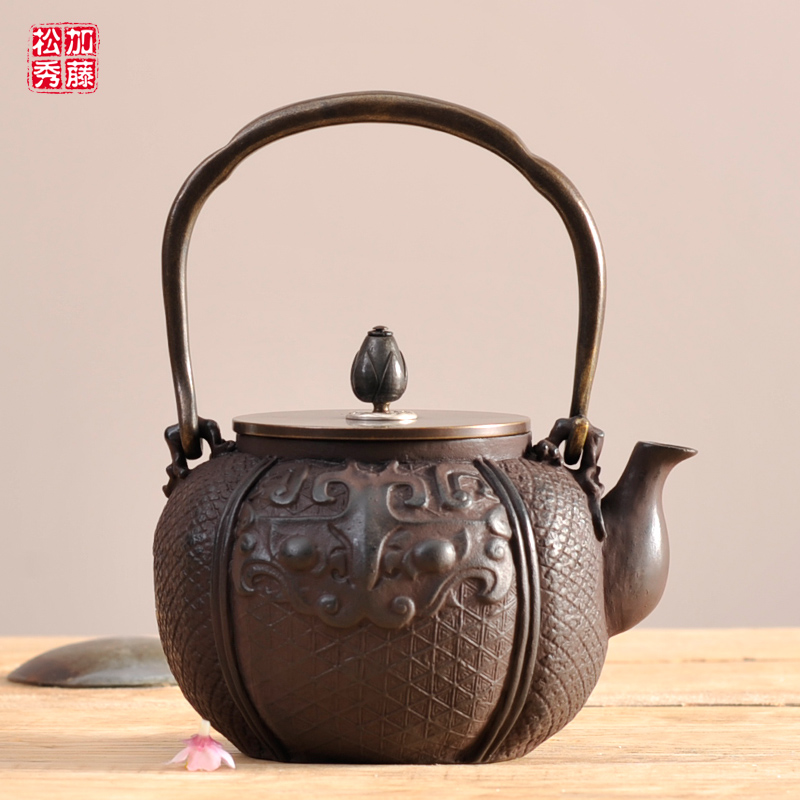 Add Rattan Hidejapan Imports No Coating Cast-iron Jug Cooking Teapot Domestic Cooking Kettle Inner Wall Kung Fu Teapot