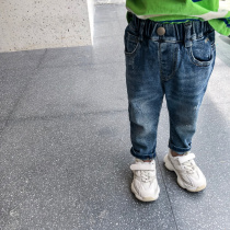 Beauty girl baby casual jeans 2019 autumn new girl dress embroidered letter soft bomb