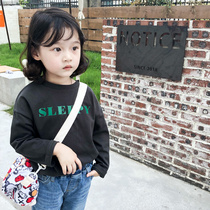 The city of beautiful girls baby cotton base bottom letter T-shirt 20 Autumn new girls wear wild