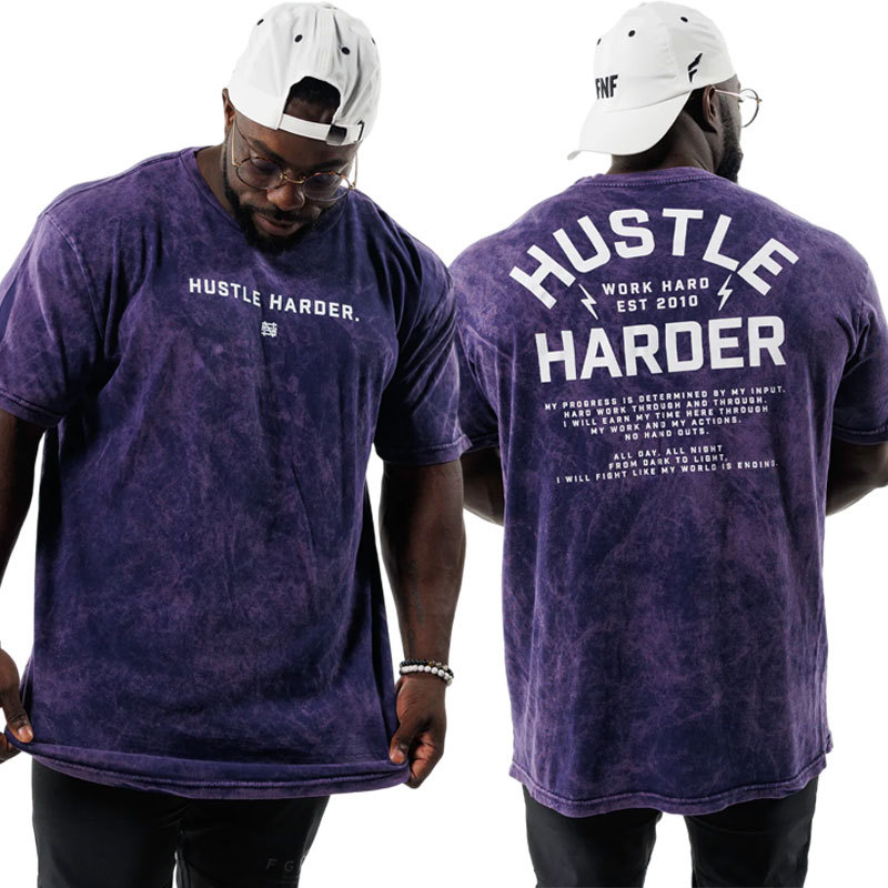 Black Panther Sadik Sports Washed Vintage Heavy Cotton Loose Fit Plus Size Fitness Sports American Style Short Sleeve T-Shirt