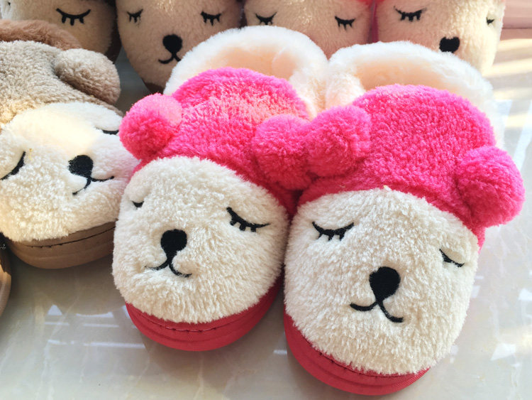 Pantoufles enfants en suède pour hiver - semelle plastique - Ref 987022 Image 33