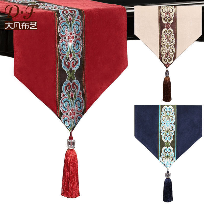 New Year's tablecloth red table flag table strip tea table towels table towels flag wedding Chinese style Zen China Wind