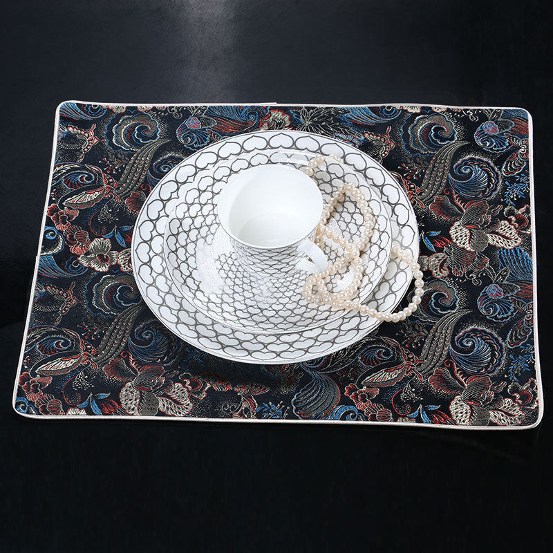 Dafan Chinese dining table fabric ethnic style silk brocade cup bowl mat dish mat table mat insulation mat coffee table mat