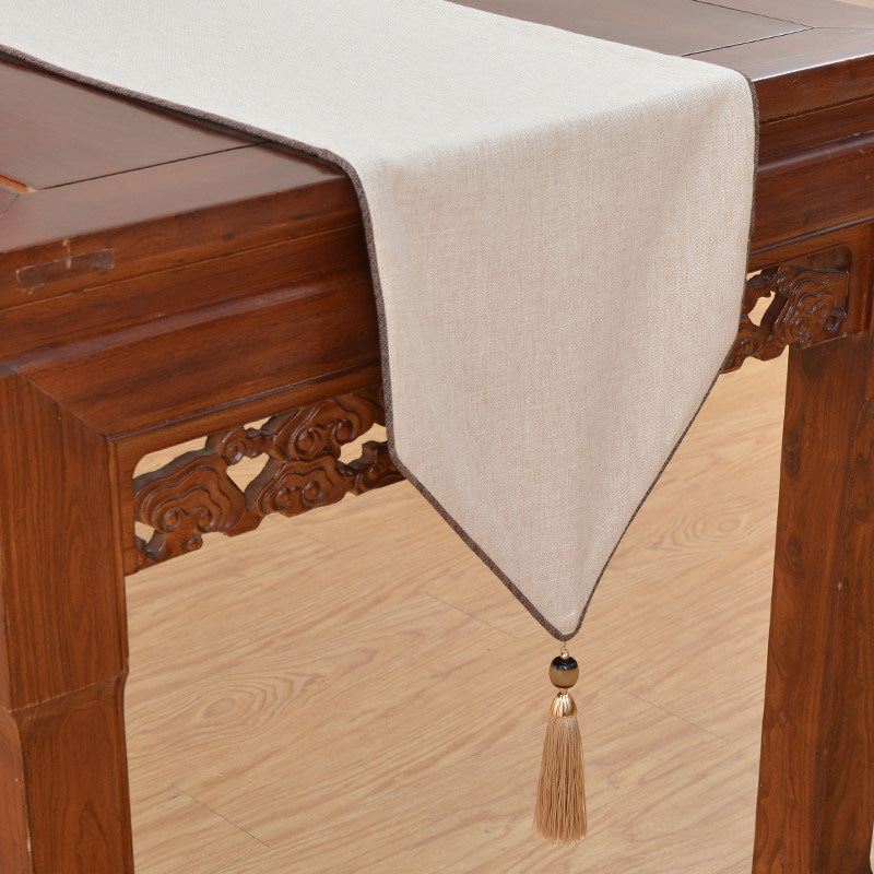 Table Flag Chinese Zen cotton tea flag modern minimal tea flag European luxury American Mediterranean blue custom