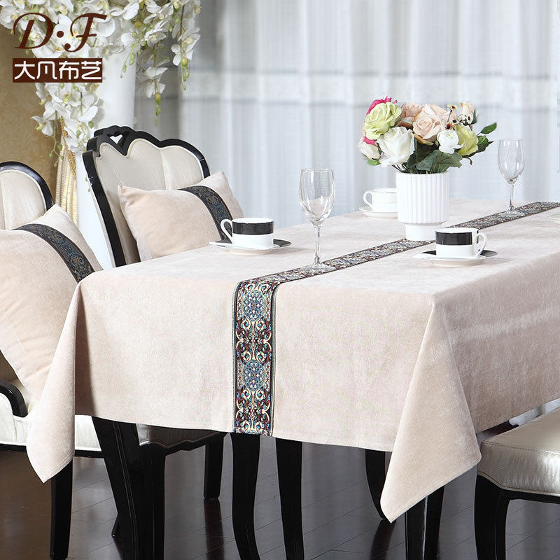 Eurostyle American cloth art table cloth cotton linen tea table cloth Chinese upscale table desk high level sensational home rectangle