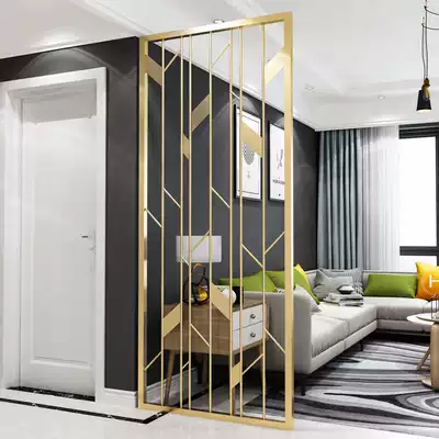 Light luxury wrought iron partition living room creative hollow entrance decoration net red metal simple modern stainless steel screen