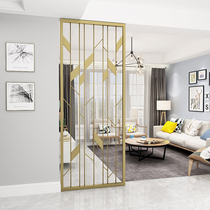 Nordic wrought iron screen partition hollow light luxury living room hotel background flower grid porch bar Office stainless steel