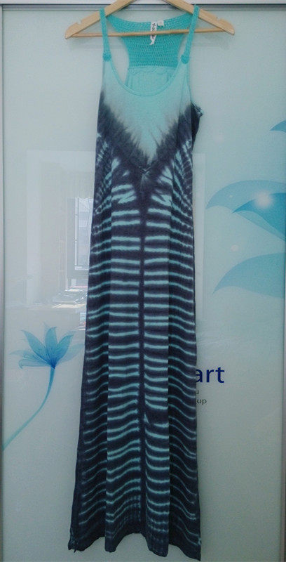 Tie-dyed super long vest skirt cotton camisole long skirt treatment