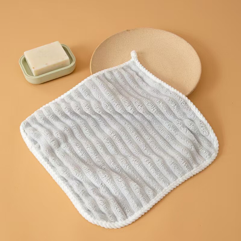 Coral Velvet Face Wash Towel, Comfortable, Soft, Water-Absorbent, Quick-Drying, Candy Stripe Thickened Square Towel, Hand Towel, Cleaning Cloth Coral Velvet Face Wash Towel, Comfortable, Soft, Water-Absorbent, Quick-Drying, Candy Stripe Thickened Square Towel, Hand Towel, Cleaning Cloth