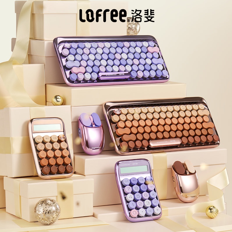 Lofree Starbucks Co-Branded Mechanical Keyboard Set Is Suitable for Computers, Tablets, Office Use, Women, Bluetooth Lofree Starbucks Co-Branded Mechanical Keyboard Set Is Suitable for Computers, Tablets, Office Use, Women, Bluetooth