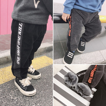 Boys plus velvet pants winter foreign style 2021 new children corduroy trousers baby warm casual pants childrens clothing