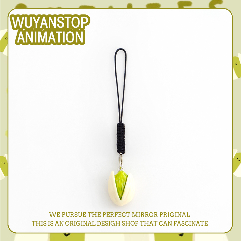 Internet-Famous Cute Pistachio Phone Charm Bag USB Flash Drive AirPods Earphone Protective Case Hanging Ornament Lanyard Keychain