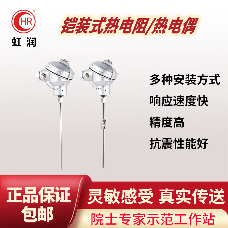 Hongrun thermal resistance pt100 thermocouple kes type waterproof temperature measuring monitor Activity card sleeve temperature sensor WZPK