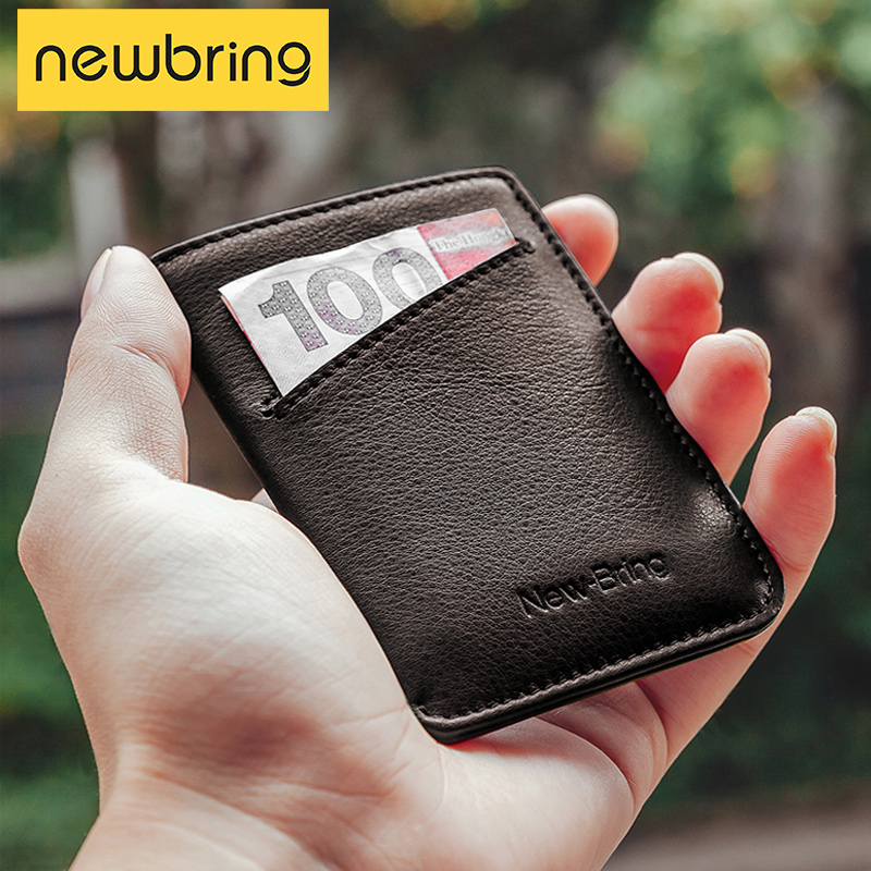 Niu Bing card bag Men's ultra-thin high-grade leather driver's license holster Credit card clip bag Women's small card bag