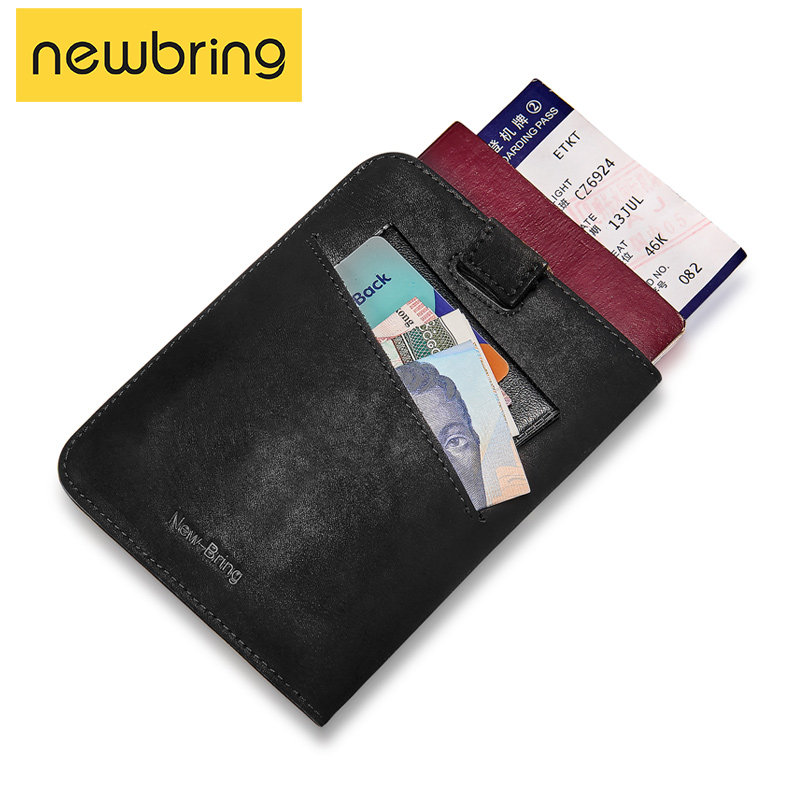 Cow - soldiers leather travel passport with ticket package passport for airfare package wallet