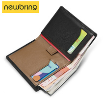 Niu Bing ultra-thin leather wallet Mens short wallet large capacity card bag female cowhide small wallet fashion trend