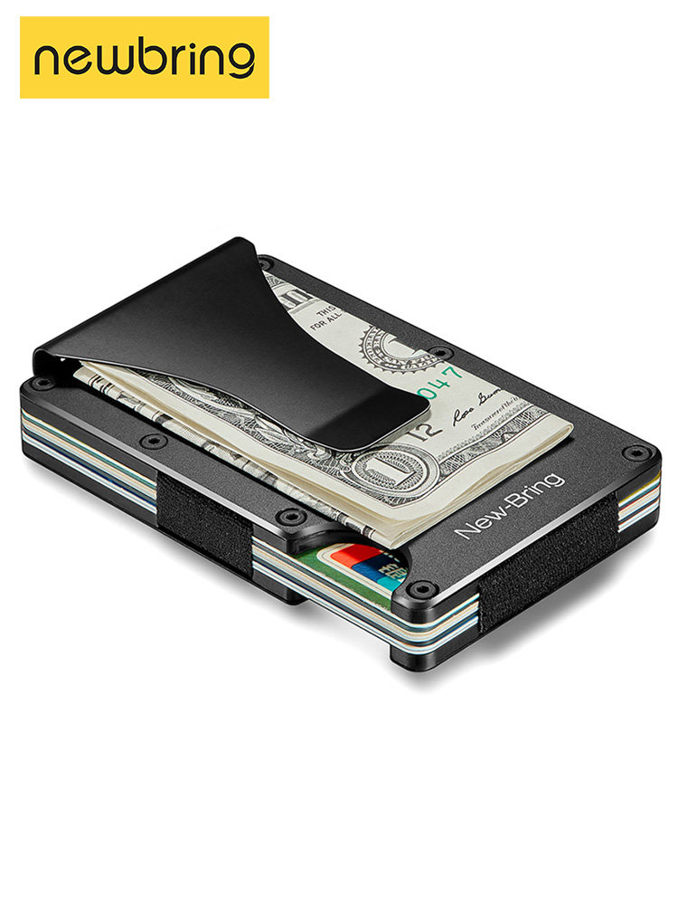Niu Bing metal wallet male ultra-thin simple wallet Male bank card bag Creative credit card piece storage artifact