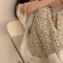 Pajama pants womens single spring and autumn trousers thin section student cute loose ins net red floral home pants womens outer wear