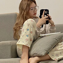 Pajama pants women loose large size Korean casual trousers home pants sweet and cute can wear all-match home pajama pants