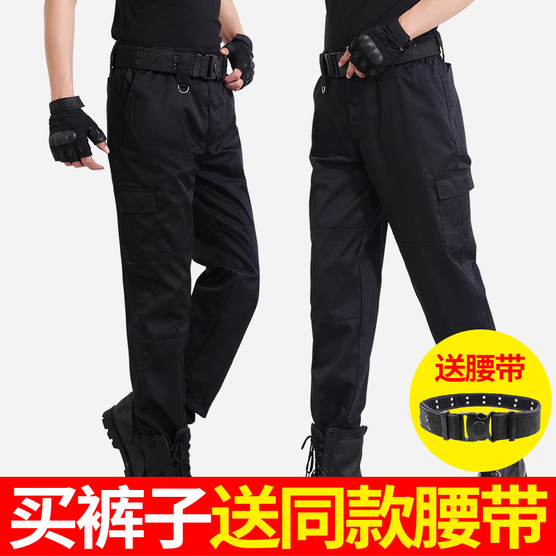 Security pants Men's work clothes pants Summer overalls Combat wear-resistant pants black thickened winter security pants