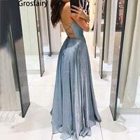 Spaghetti Straps Satin Prom Dresses Sexy Evening Women Dress
