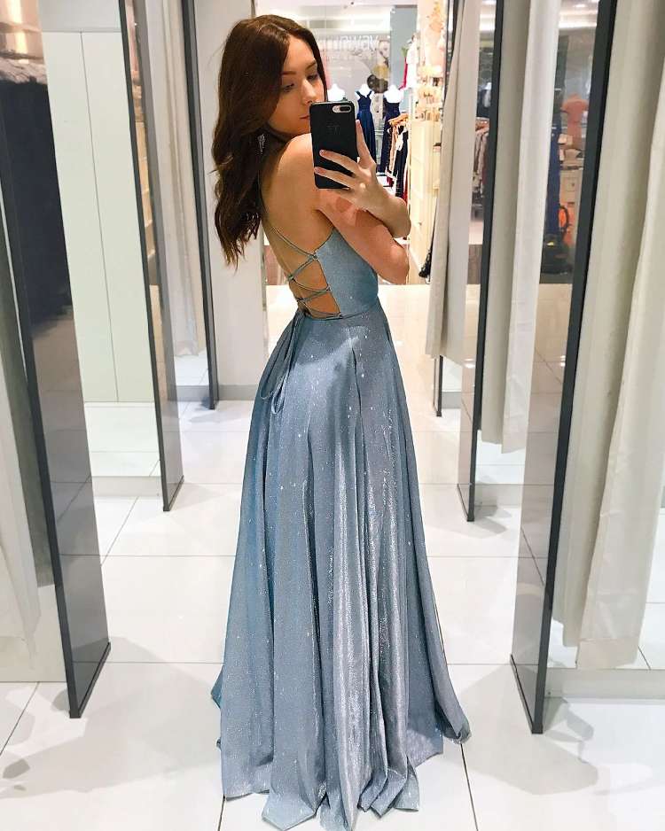 Spaghetti Braps Satin Promply Sexy Evening Женщины платье 