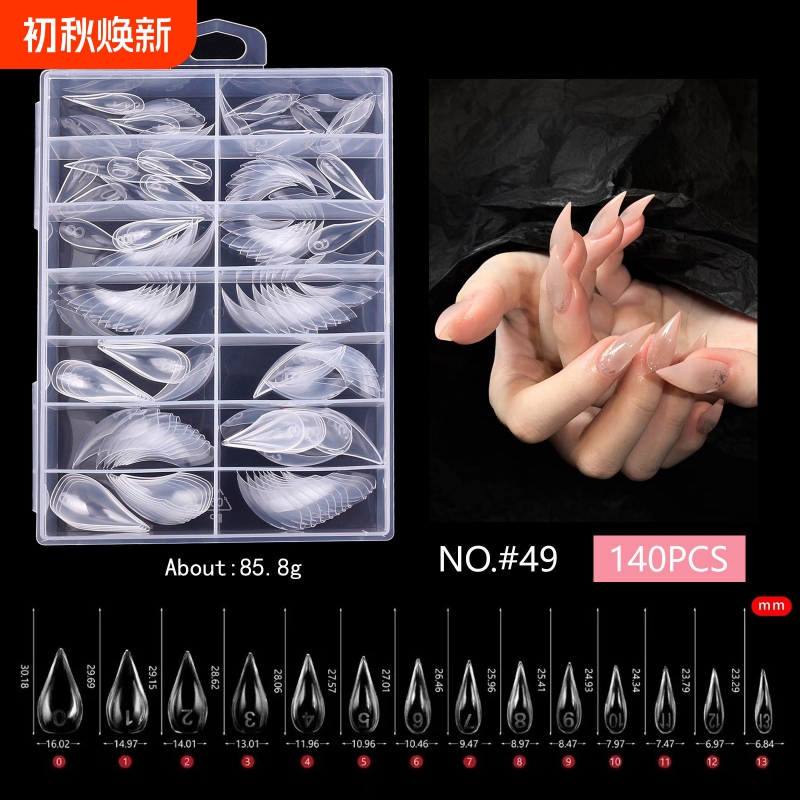 Short Cat Claw Nail Forms 140 Pieces Transparent Wearable Hollow Claw Nail Art Model Dragon Claw Nail Pieces Eagle Claw Mold