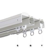 Curtain box track rod integrated curtain head track curtain track silent curtain head curtain track Velcro curtain track single and double rails