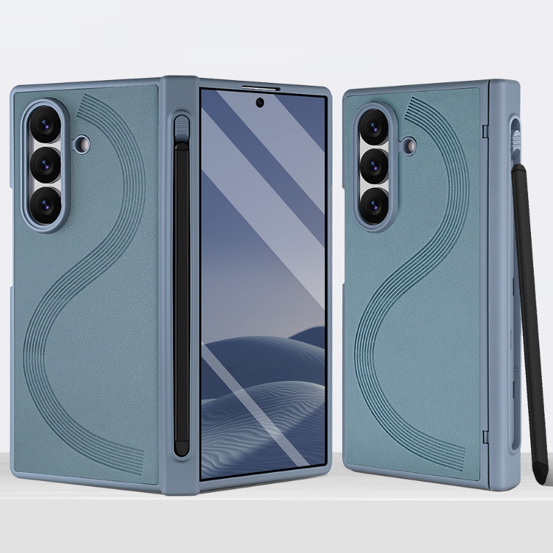 Suitable for Samsung Galaxy Z Fold 6/7, Full-Cover Hinge, Stylish Business Case with Integrated Film, Anti-Drop, Built-In Card Slot, Trendy Unisex Phone Case