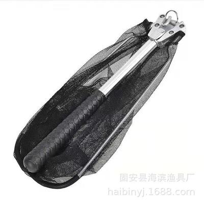 折叠三角抄网伸缩杆抄网竿不锈钢实心抄网捞鱼网抄网兜抄网杆套装