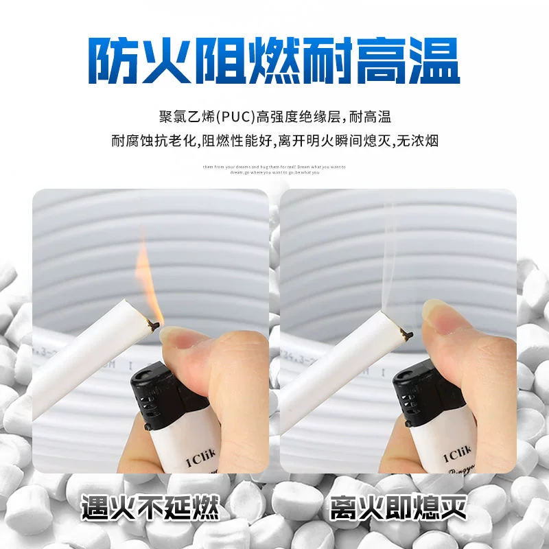 White travel waterproof power cable, scale 1:1