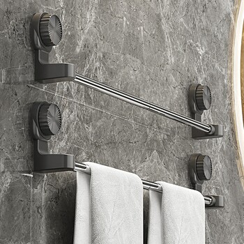 Bathroom drain towel rack has strong adsorption power