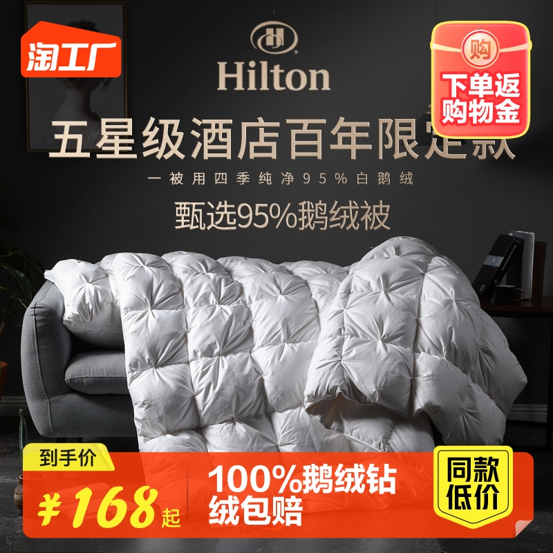 Down quilted by 95 white goose down winter quilt Thickened Warm Single Hotel Quilt Duck Suede Quilt by Core Spring and Autumn quilted by cotton-Taobao