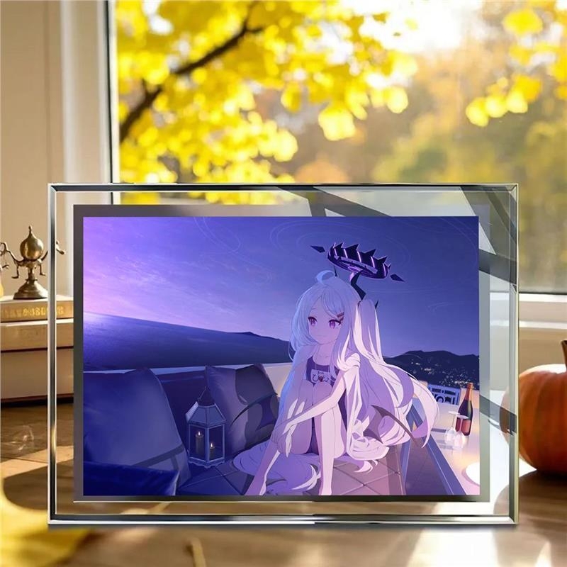 Blue Archive Airaki Hina Crystal Glass Photo Frame Room Dormitory Desktop Decoration Gift for Friends and Classmates